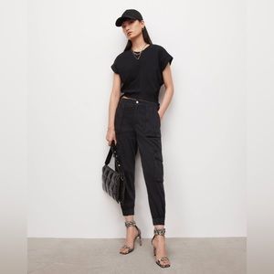ALLSAINTS washed black Frieda Denim Cargo Pants